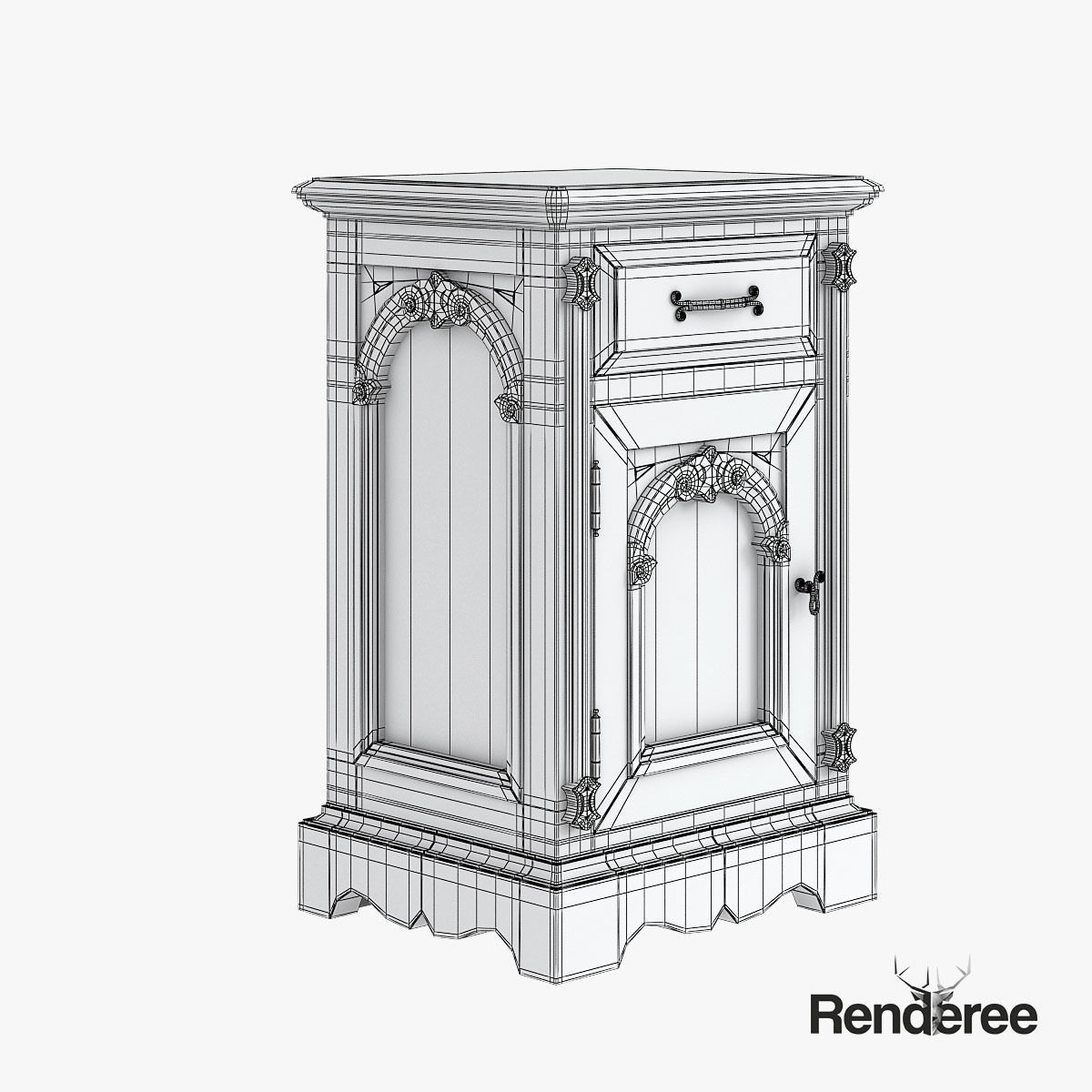 Victorian Old White Set 3D model_15