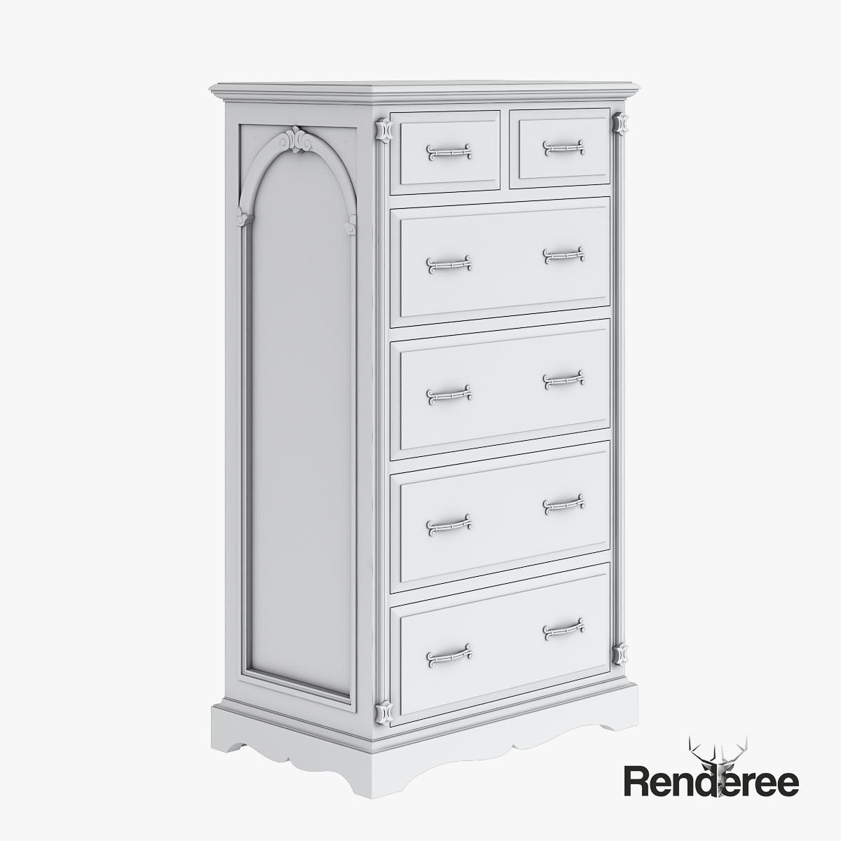 Victorian Old White Set 3D model_19