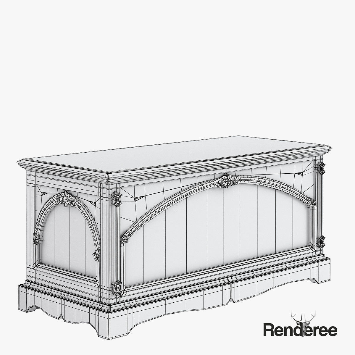 Victorian Old White Set 3D model_27