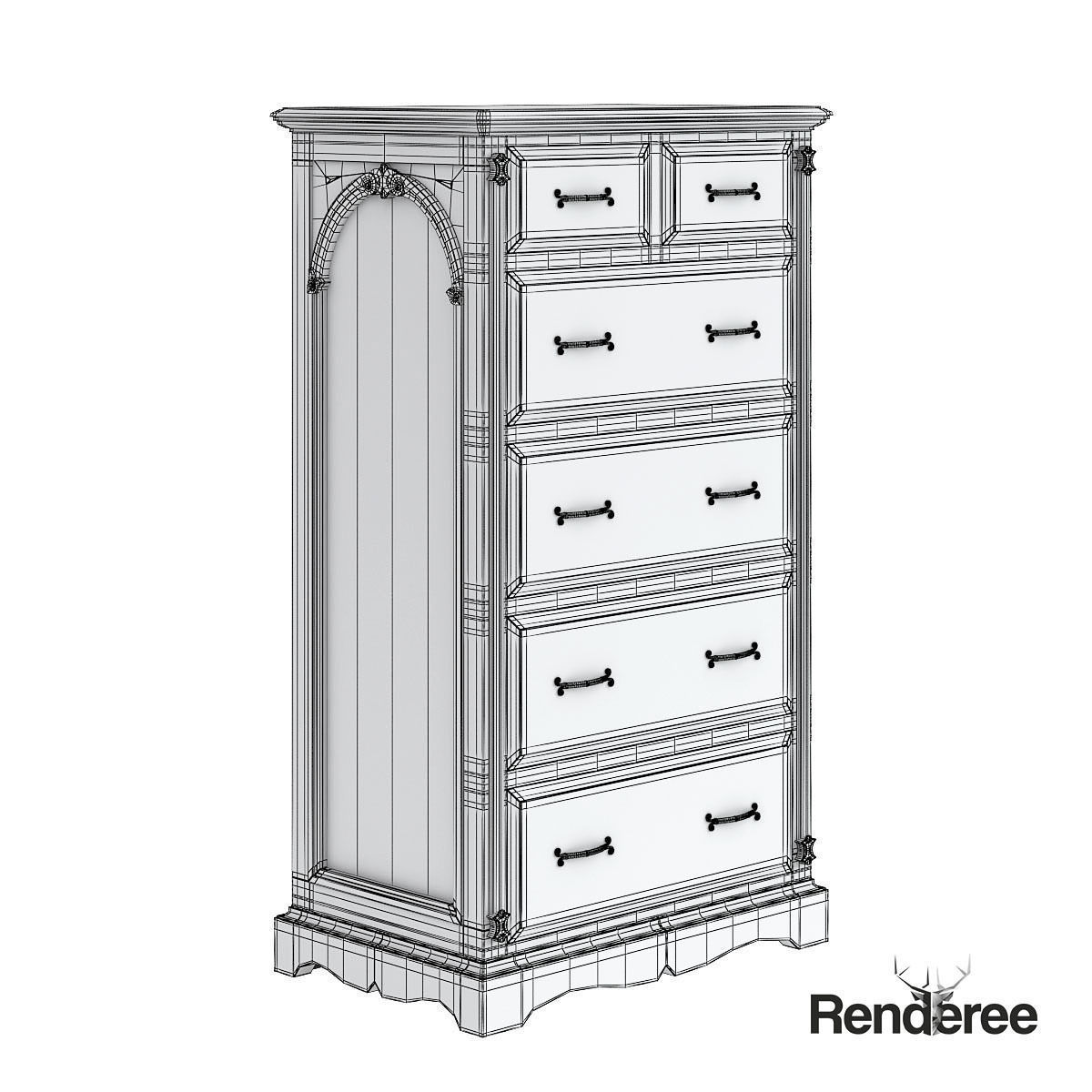 Victorian Old White Set 3D model_21