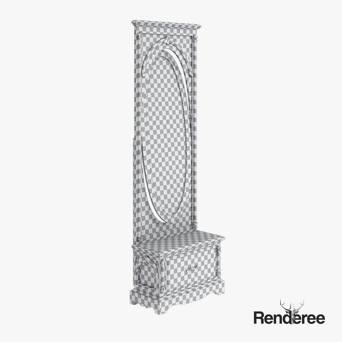 Victorian Old White Set 3D model_29