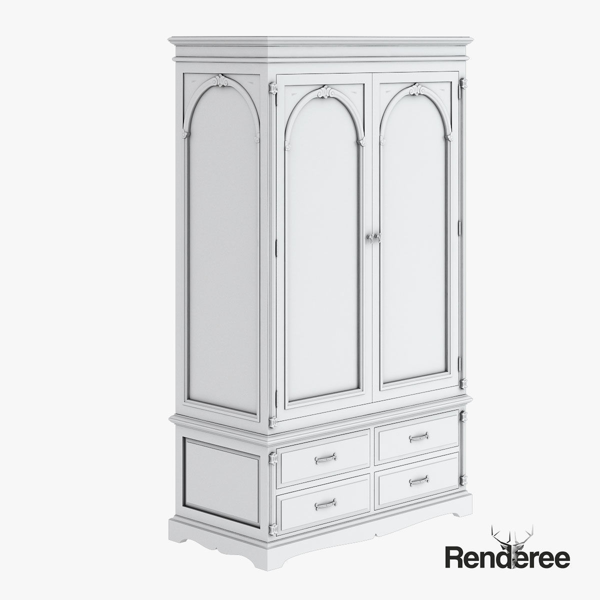 Victorian Old White Set 3D model_42