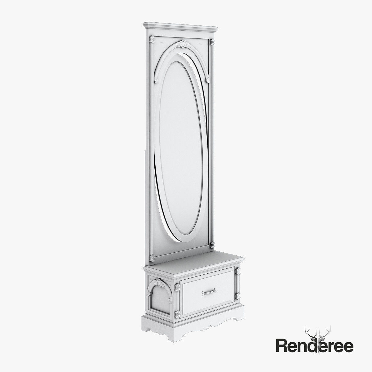 Victorian Old White Set 3D model_28