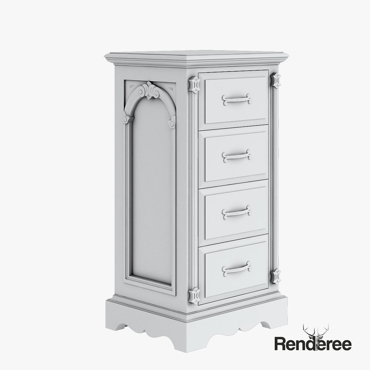 Victorian Old White Set 3D model_17