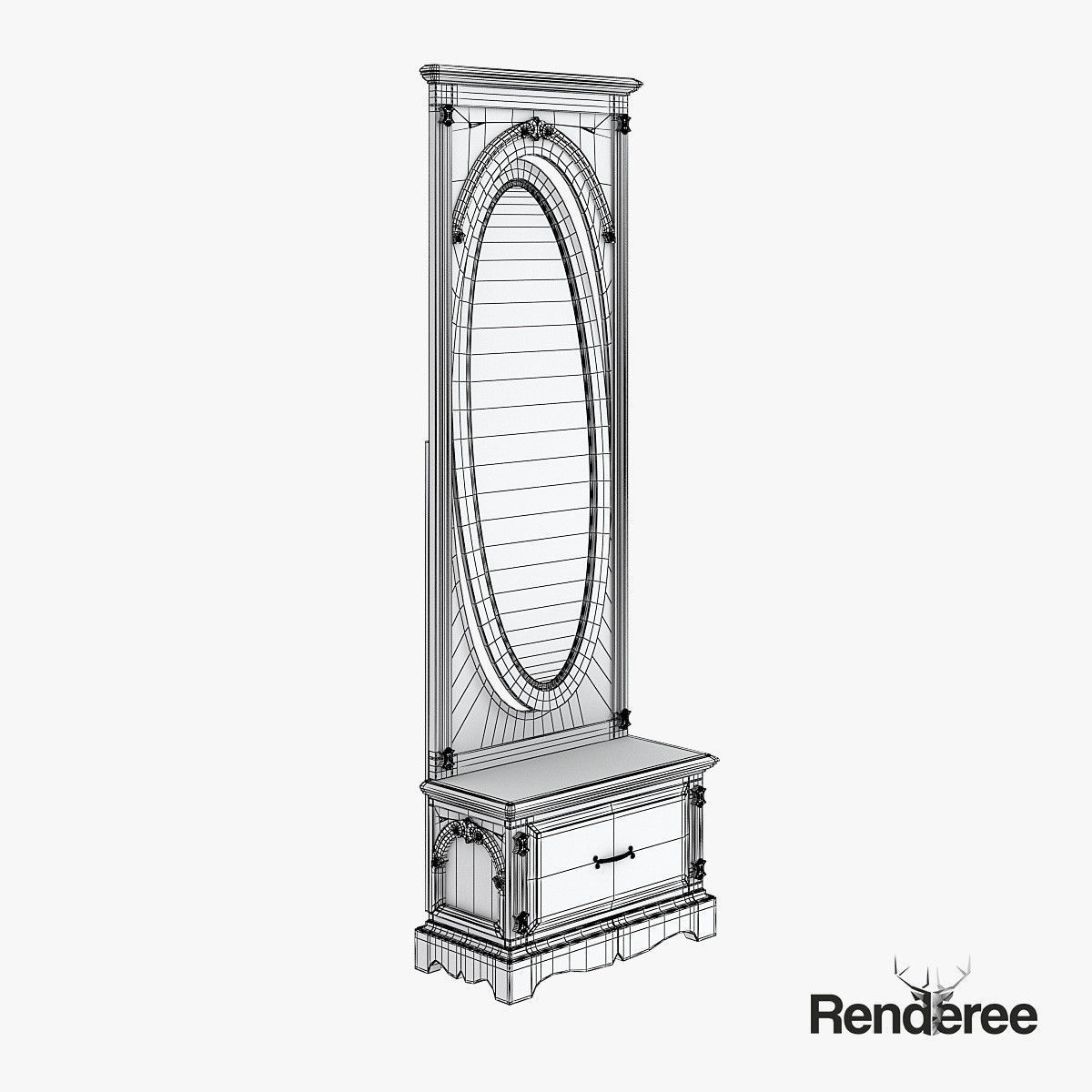 Victorian Old White Set 3D model_30