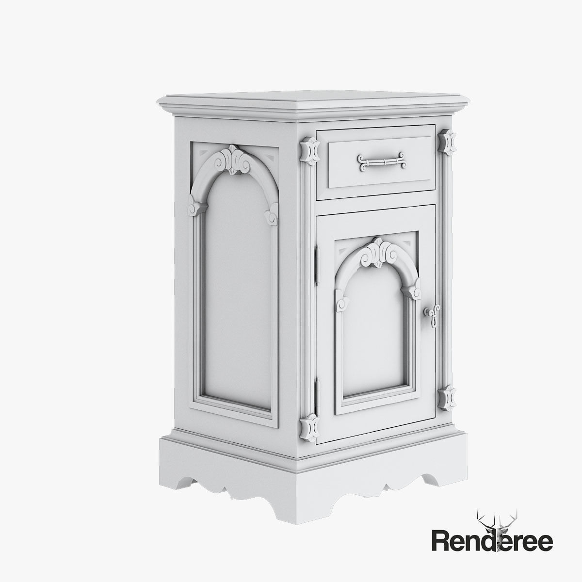 Victorian Old White Set 3D model_14