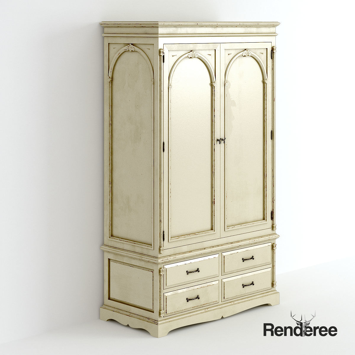 Victorian Old White Set 3D model_10