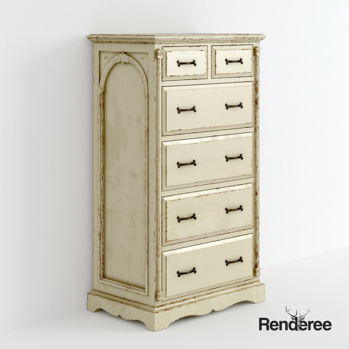 Victorian Old White Set 3D model_3