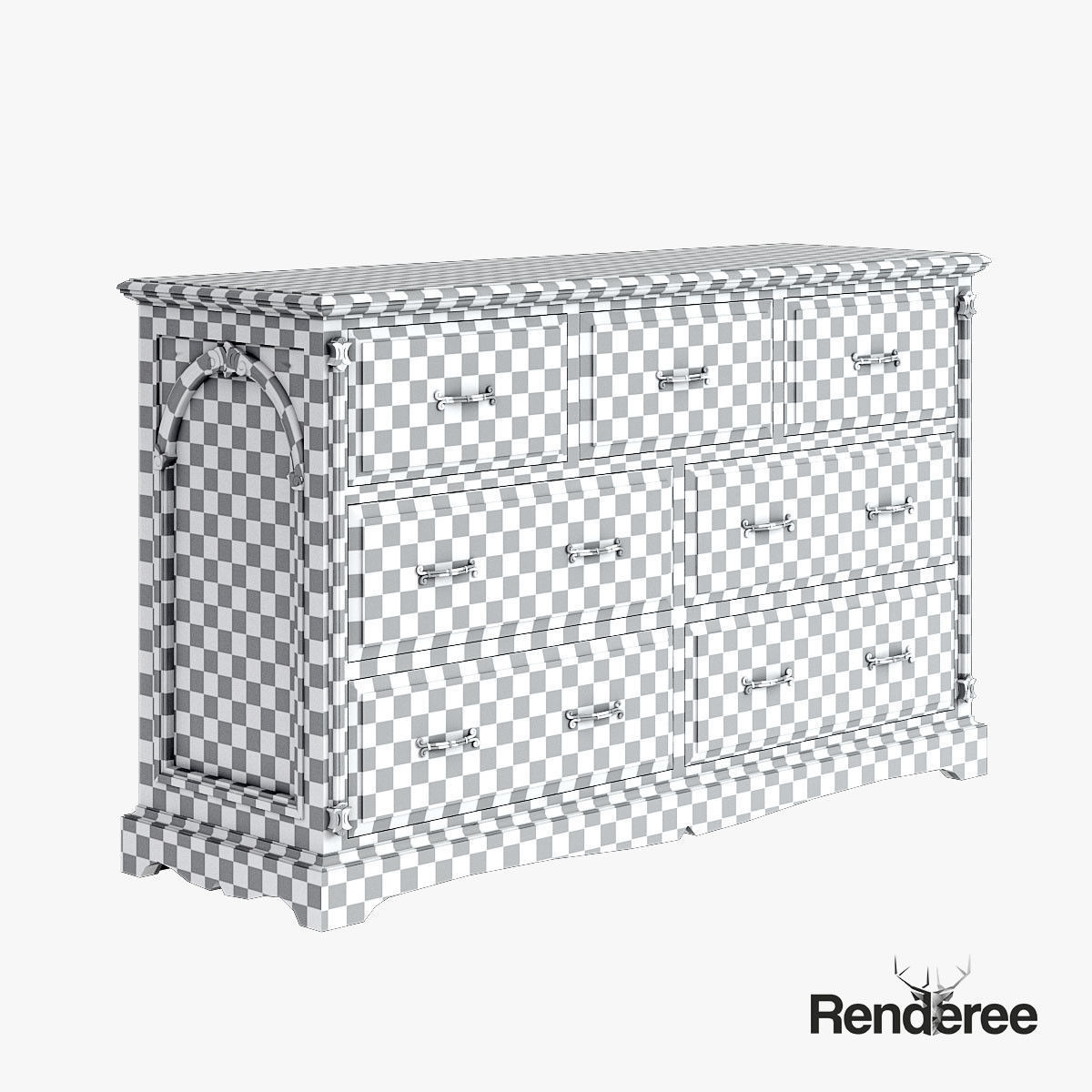 Victorian Old White Set 3D model_22