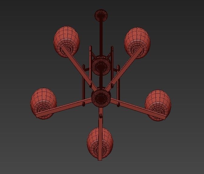 Kichler Eileen Chrome Five Light Medium One Tier Chandelier 3D model_8