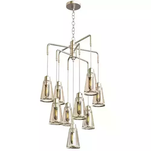 Echo 9 Light Chandelier in Satin Platinum