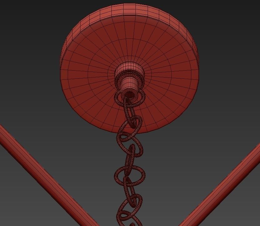 Echo 9 Light Chandelier in Satin Platinum 3D model_4