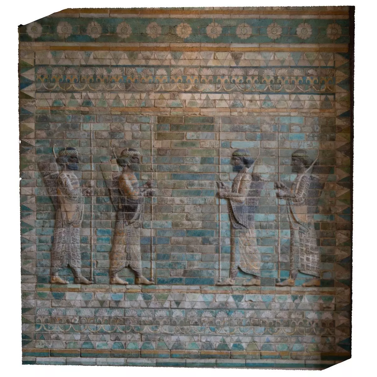 ASSYRIAN - FRIEZE OF ARCHERS STONEWALL 4 ARCHERS 3D model_0