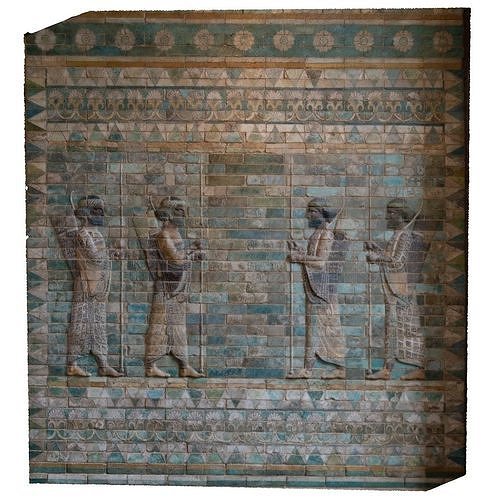 ASSYRIAN - FRIEZE OF ARCHERS STONEWALL 4 ARCHERS 3D model