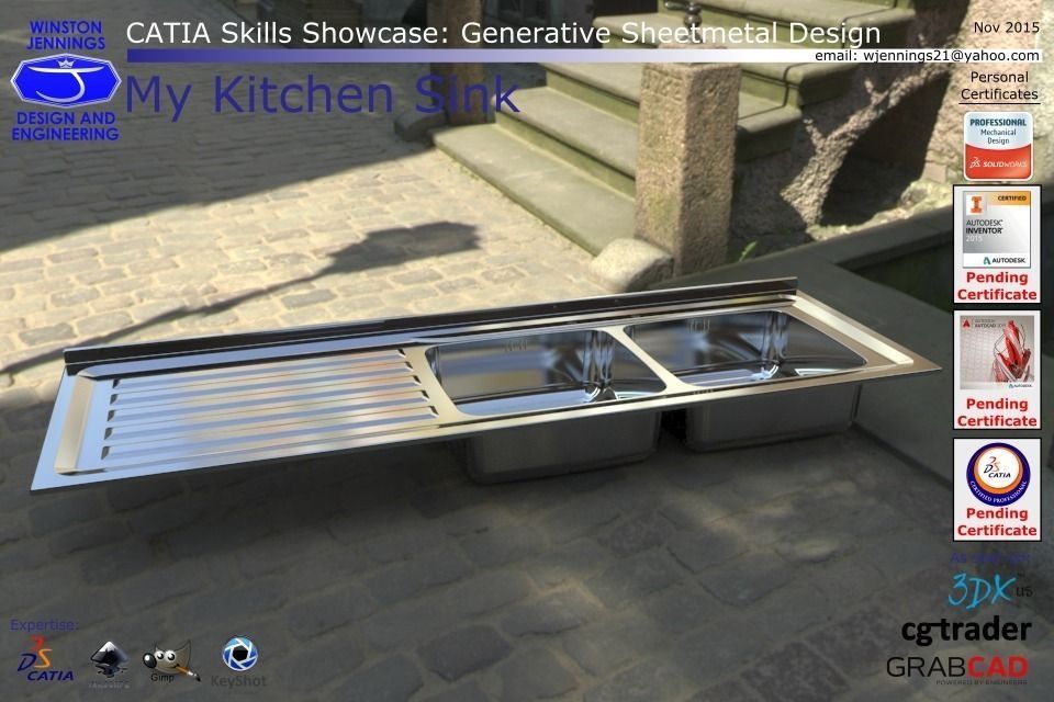 CATIA Skills Showcase - My Kitchen Sink Free 3D model