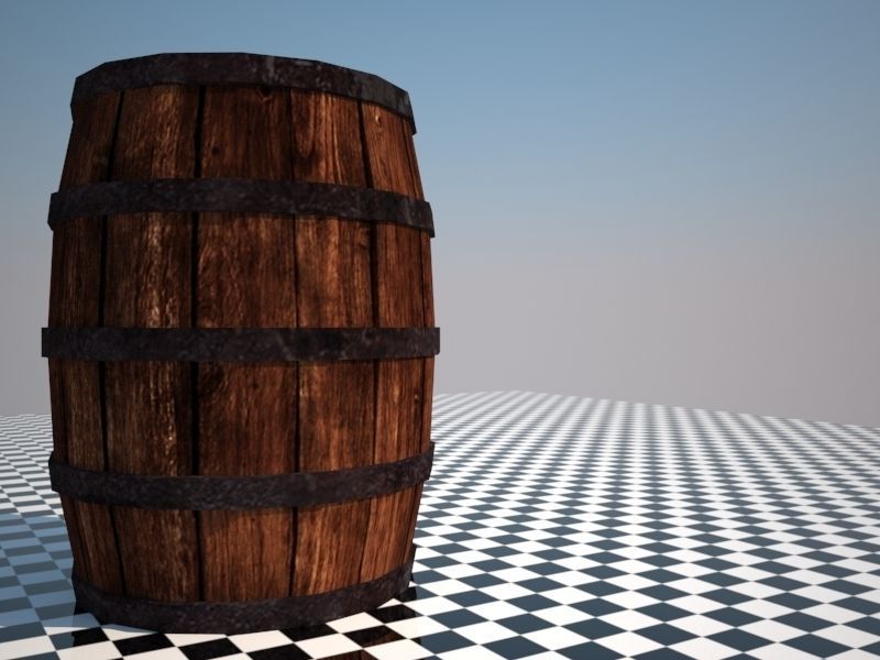 Low-poly barrel Low-poly 3D model_1
