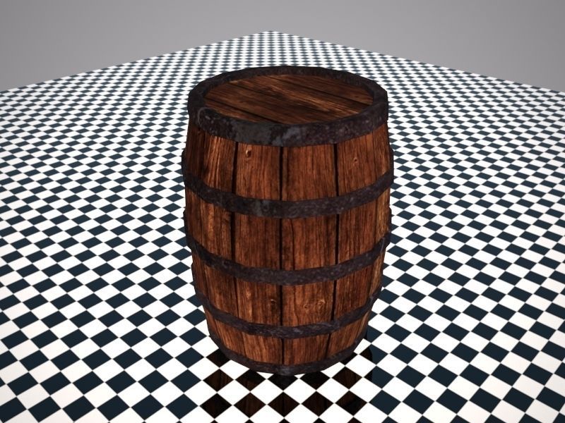 Low-poly barrel Low-poly 3D model_3
