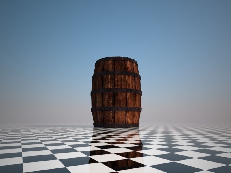 Low-poly barrel Low-poly 3D model_0