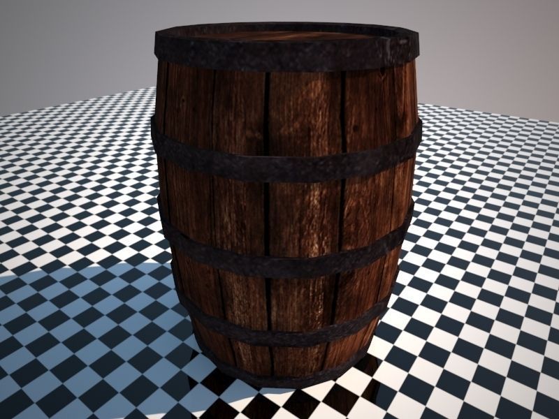 Low-poly barrel Low-poly 3D model_2
