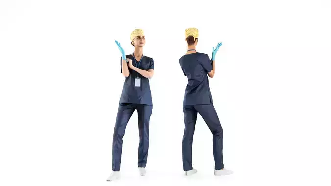 Female surgical nurse 22 Low-poly 3D model Female surgical nurse 22 Low-poly 3D model