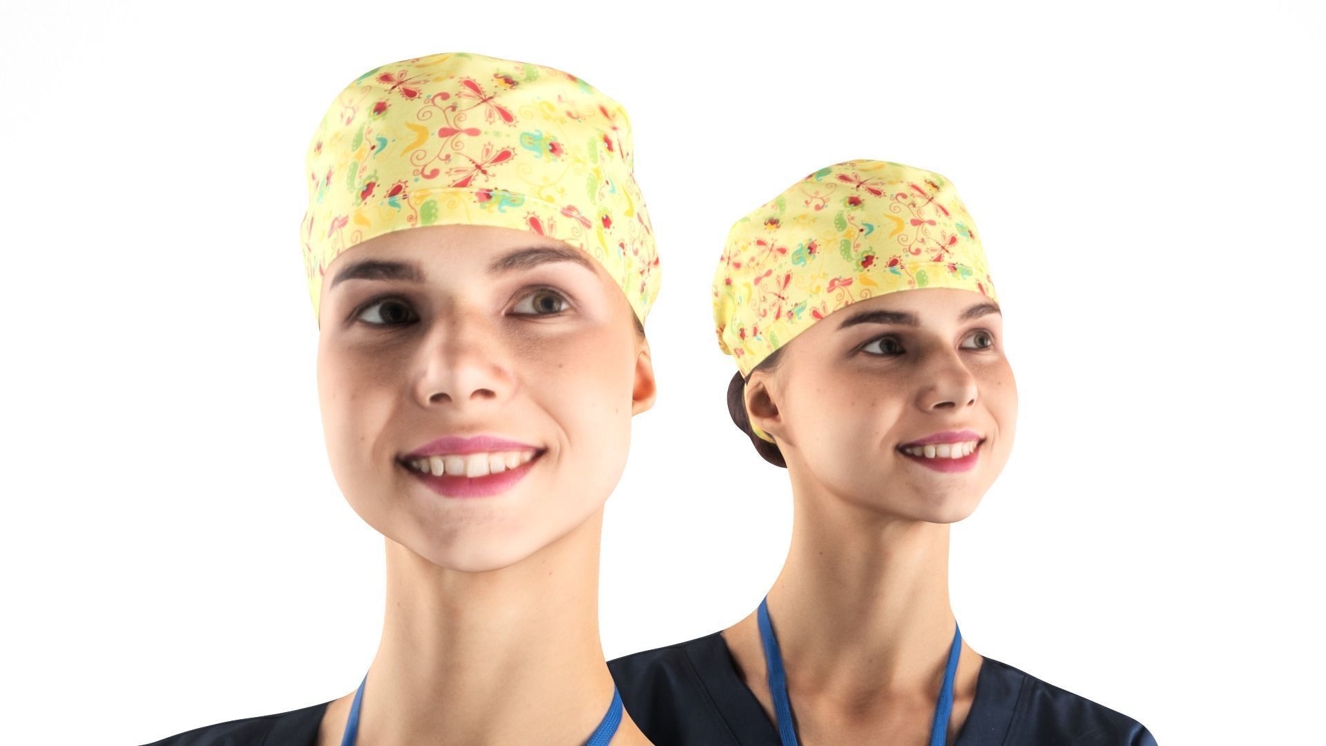 Female surgical nurse 22 Low-poly 3D model_1