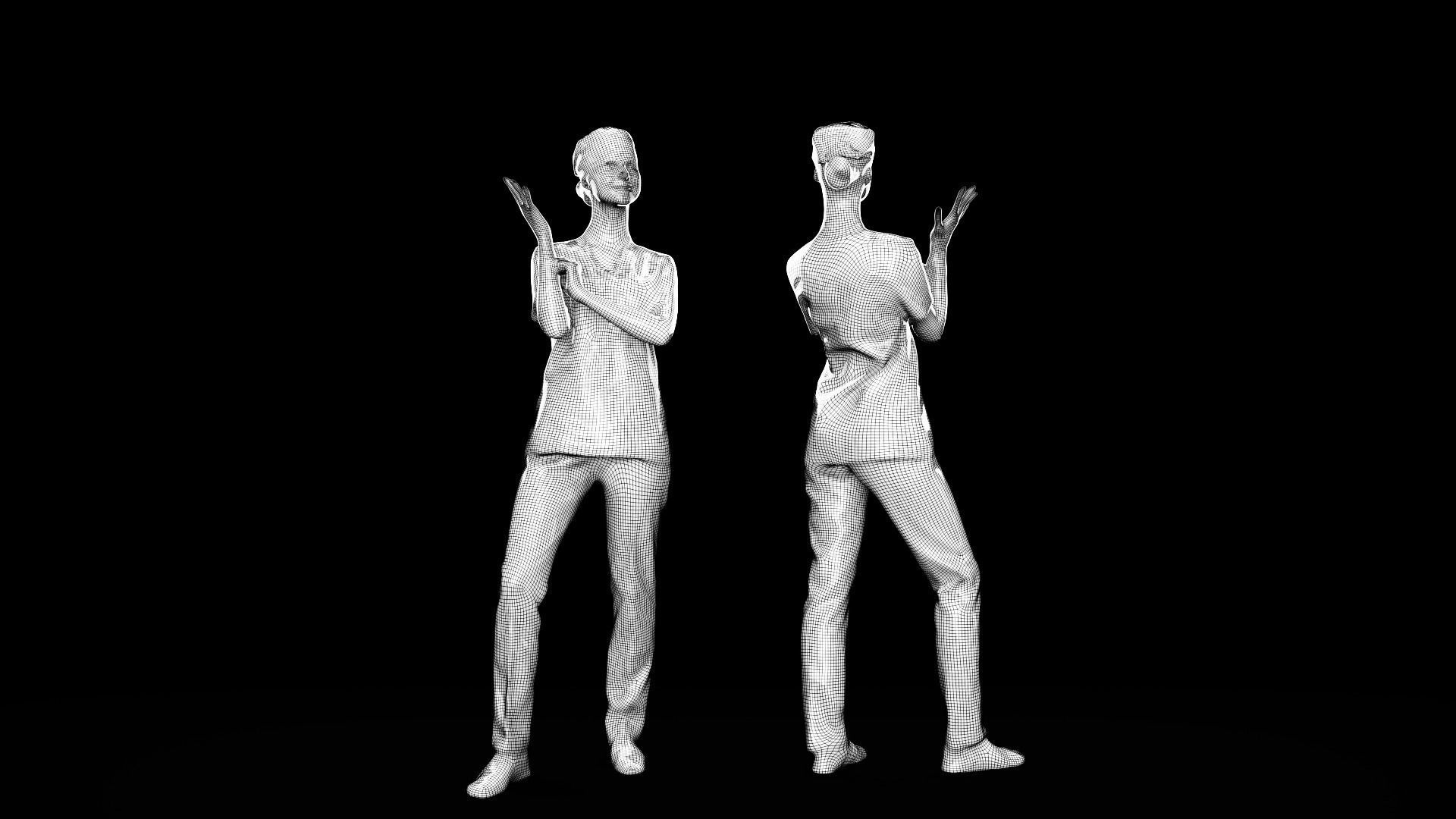 Female surgical nurse 22 Low-poly 3D model_8