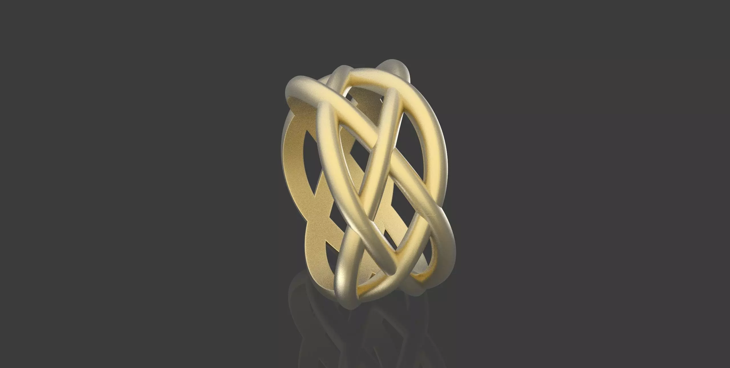 braided pattern ring 3D print model_0
