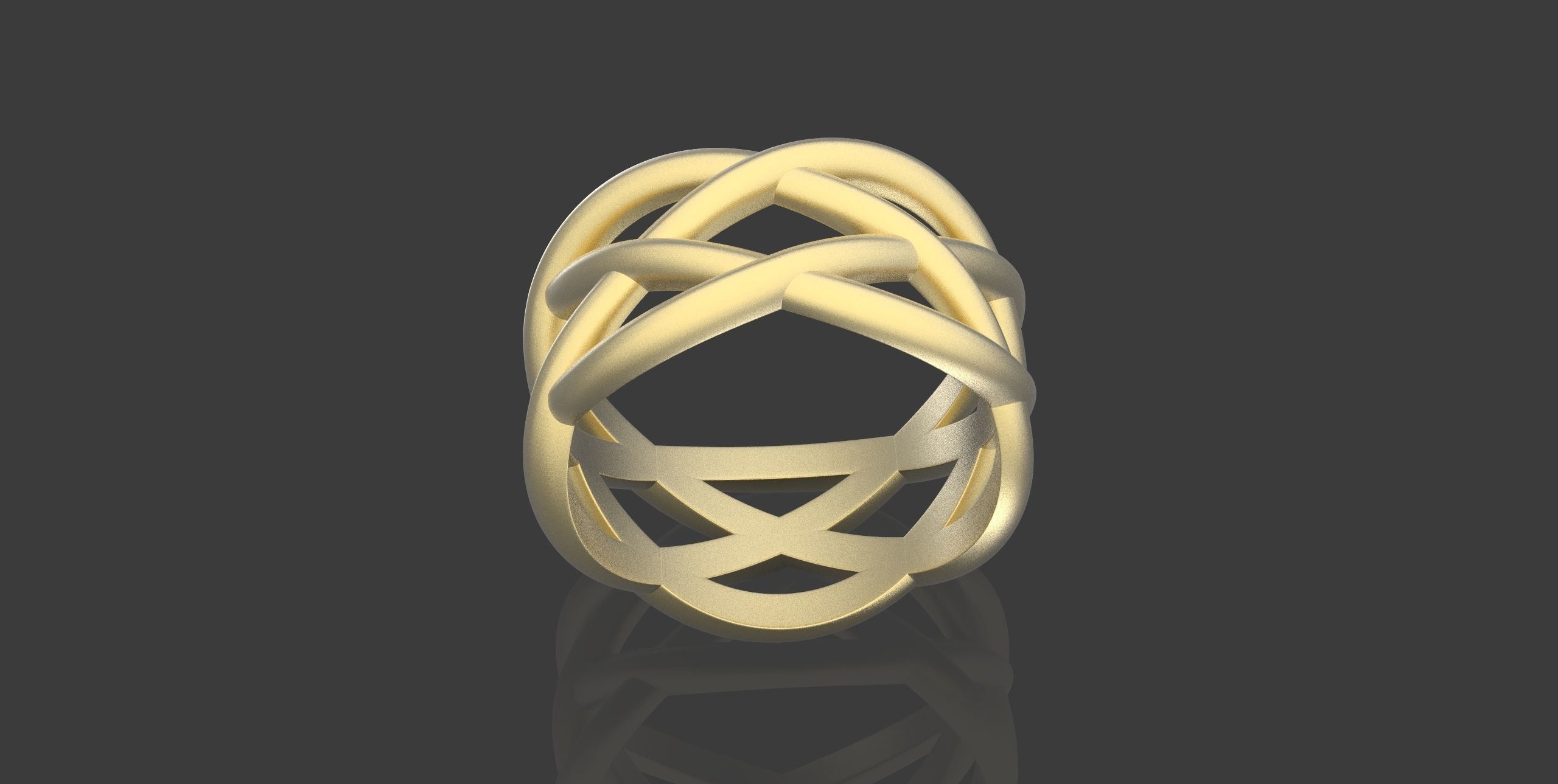 braided pattern ring 3D print model_1