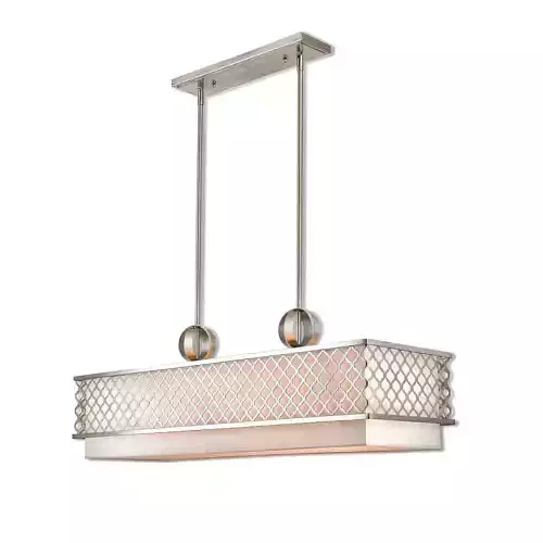 9 Light Brushed Nickel Linear Chandelier