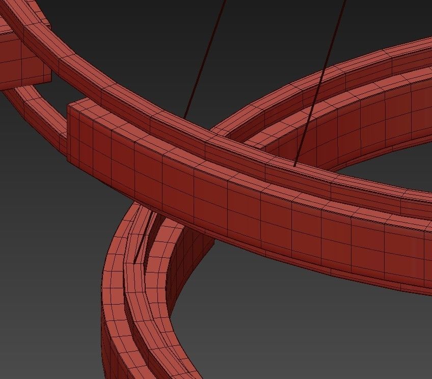 Chandelier circular led pendant light 3D model_6