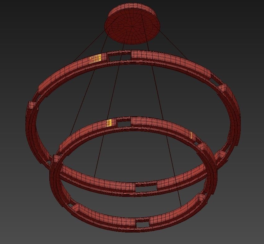 Chandelier circular led pendant light 3D model_3