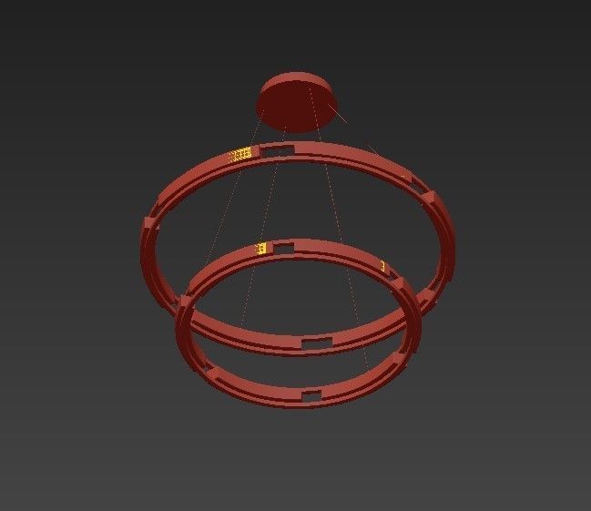 Chandelier circular led pendant light 3D model_2