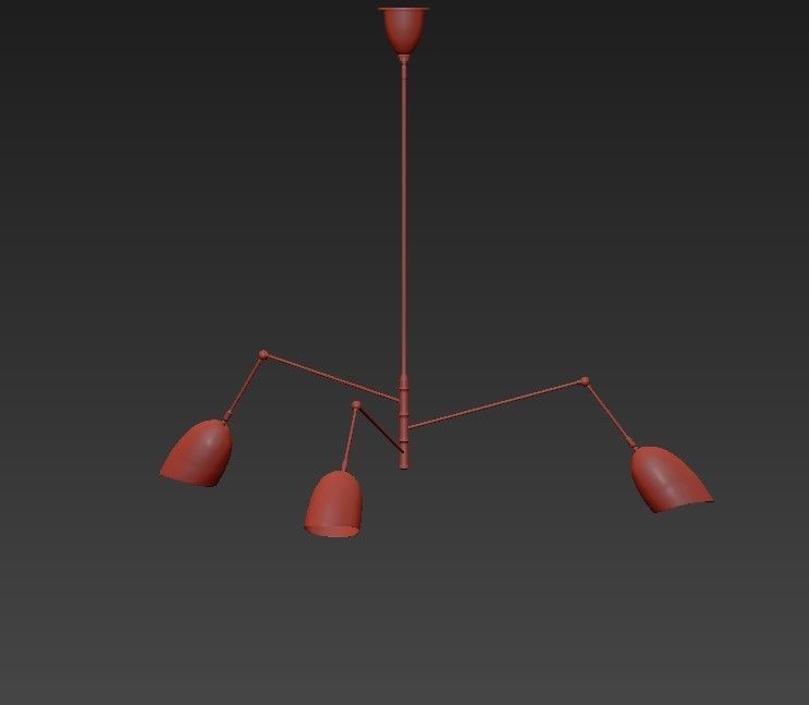 Sommerard Medium Triple Arm Chandelier 3D model_3
