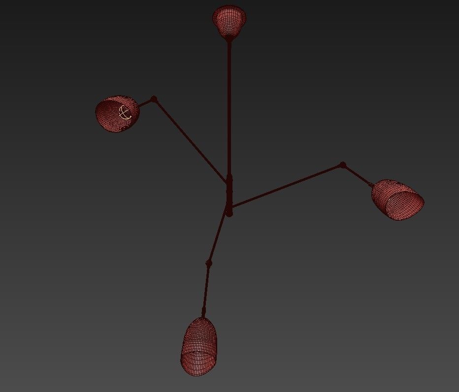 Sommerard Medium Triple Arm Chandelier 3D model_2