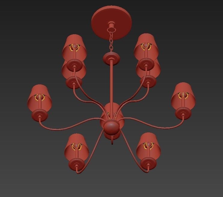 Hudson Valley Menlo Park 6 Light Chandelier 3D model_2