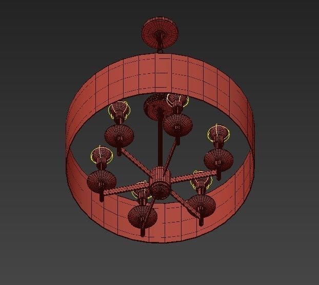 Currey and Company 9299 Bering 6 Light Chandelier 3D model_4