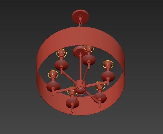 Currey and Company 9299 Bering 6 Light Chandelier 3D model_1