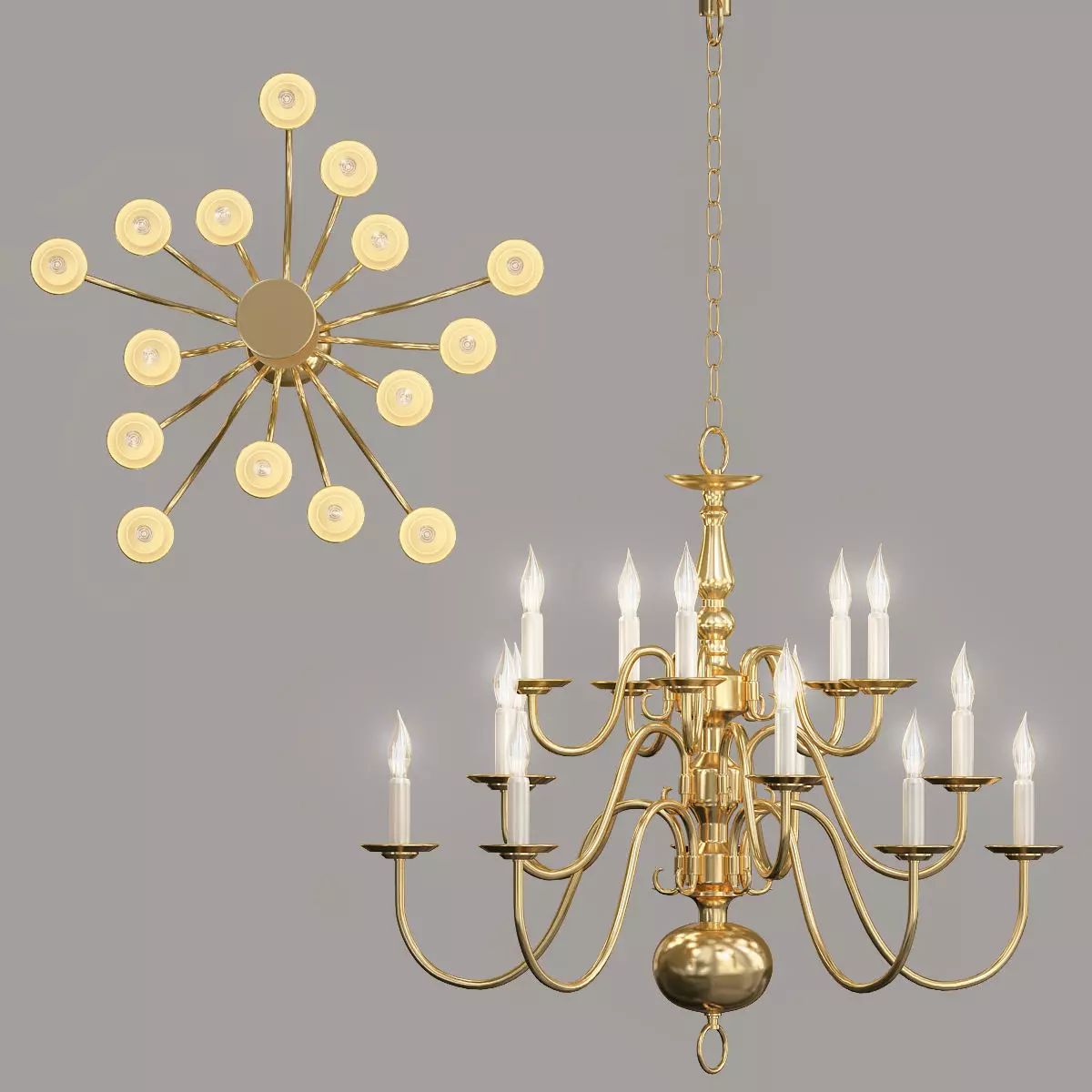Sea Gull Lighting 15 Light Chandelier 3D model_0