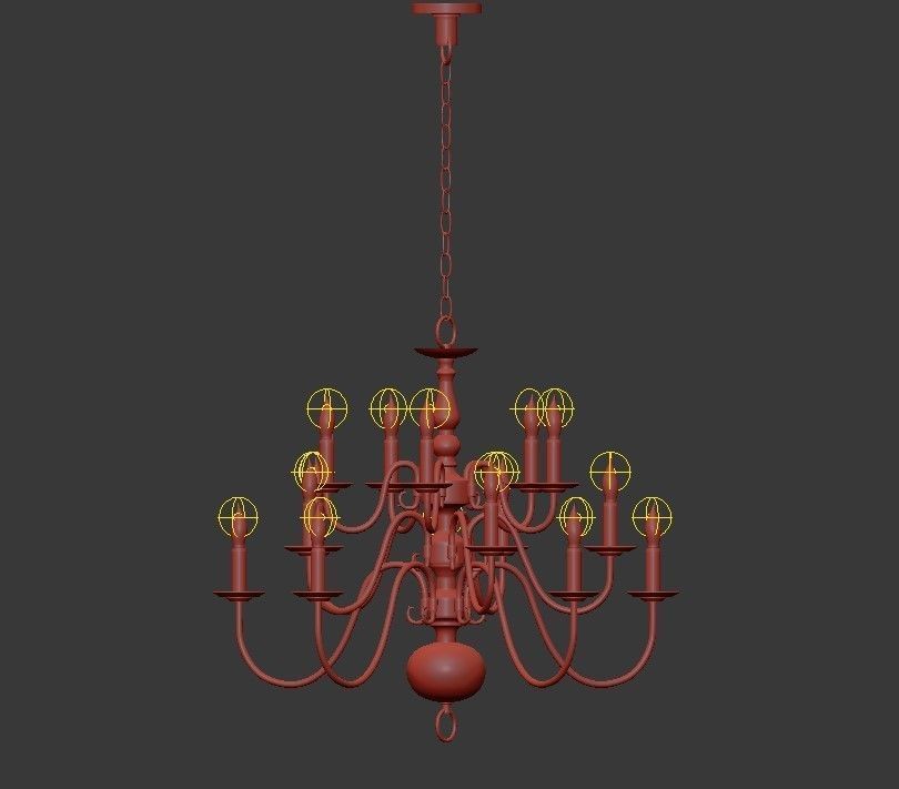 Sea Gull Lighting 15 Light Chandelier 3D model_1
