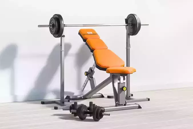 Excercise bench with equipment