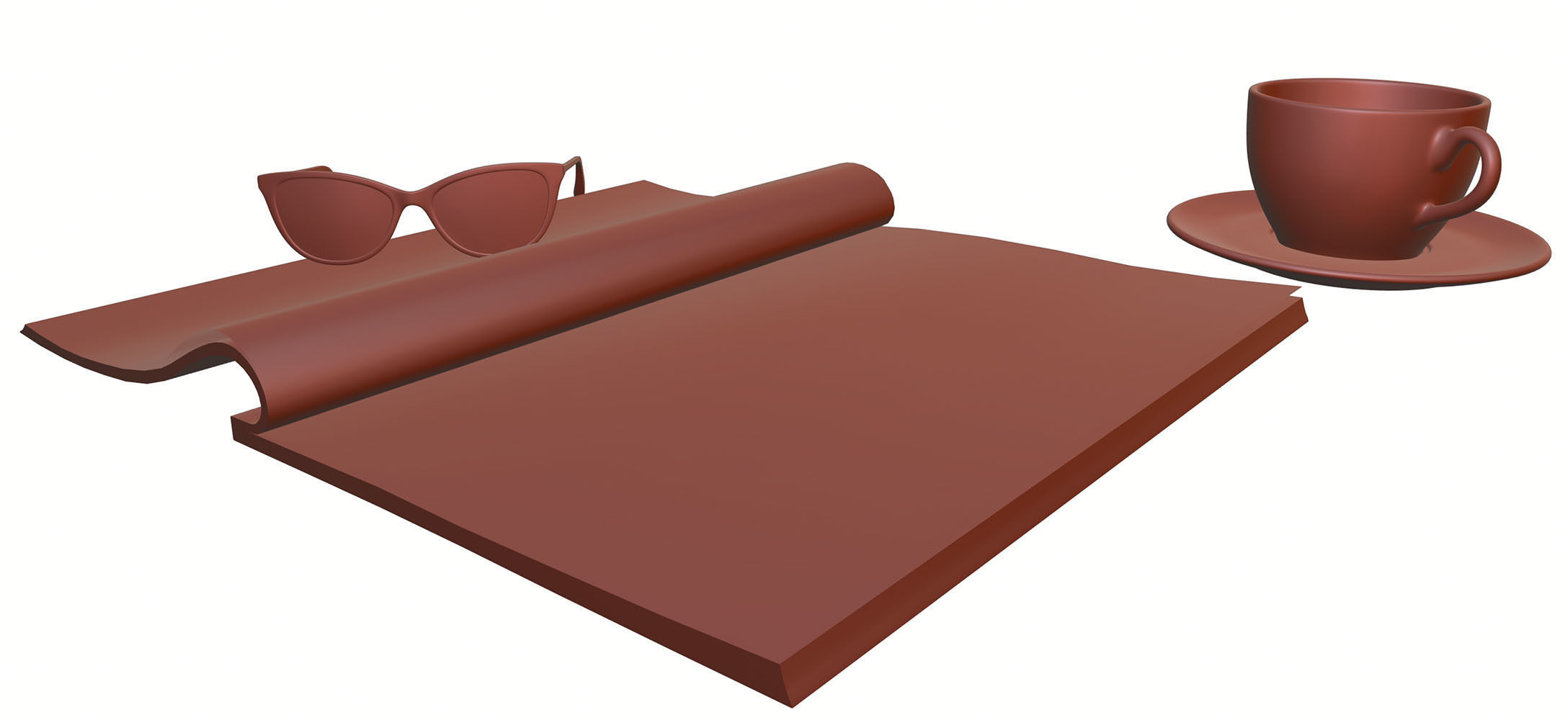 A magazine next to cup of coffee 3D model_10