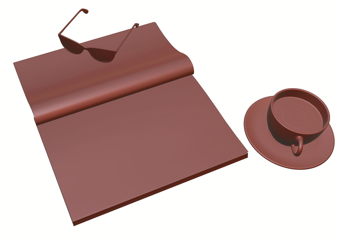 A magazine next to cup of coffee 3D model_12