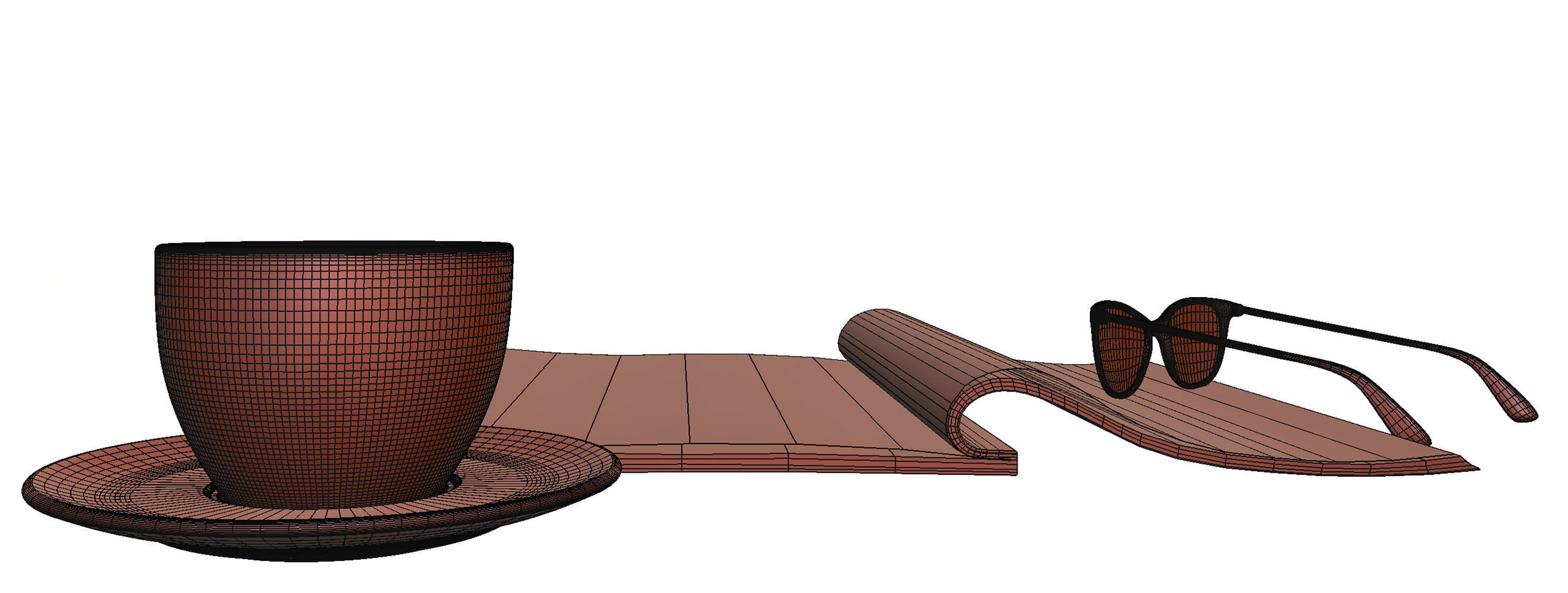 A magazine next to cup of coffee 3D model_13