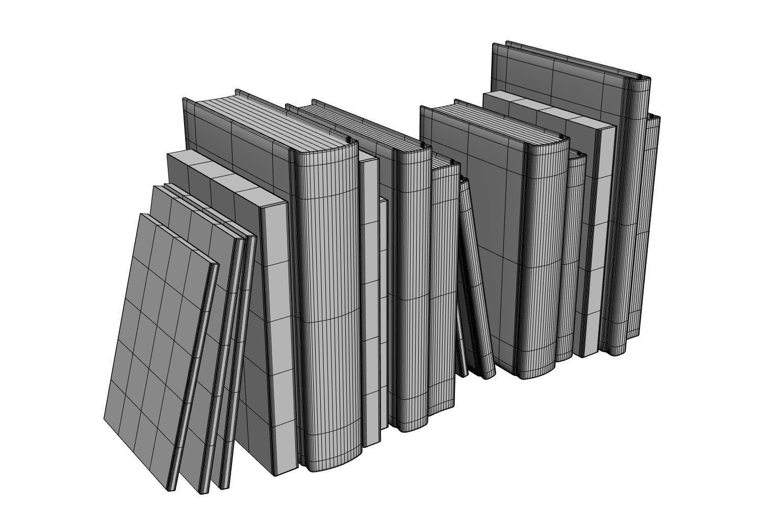 A group of fiction books 3D model_7