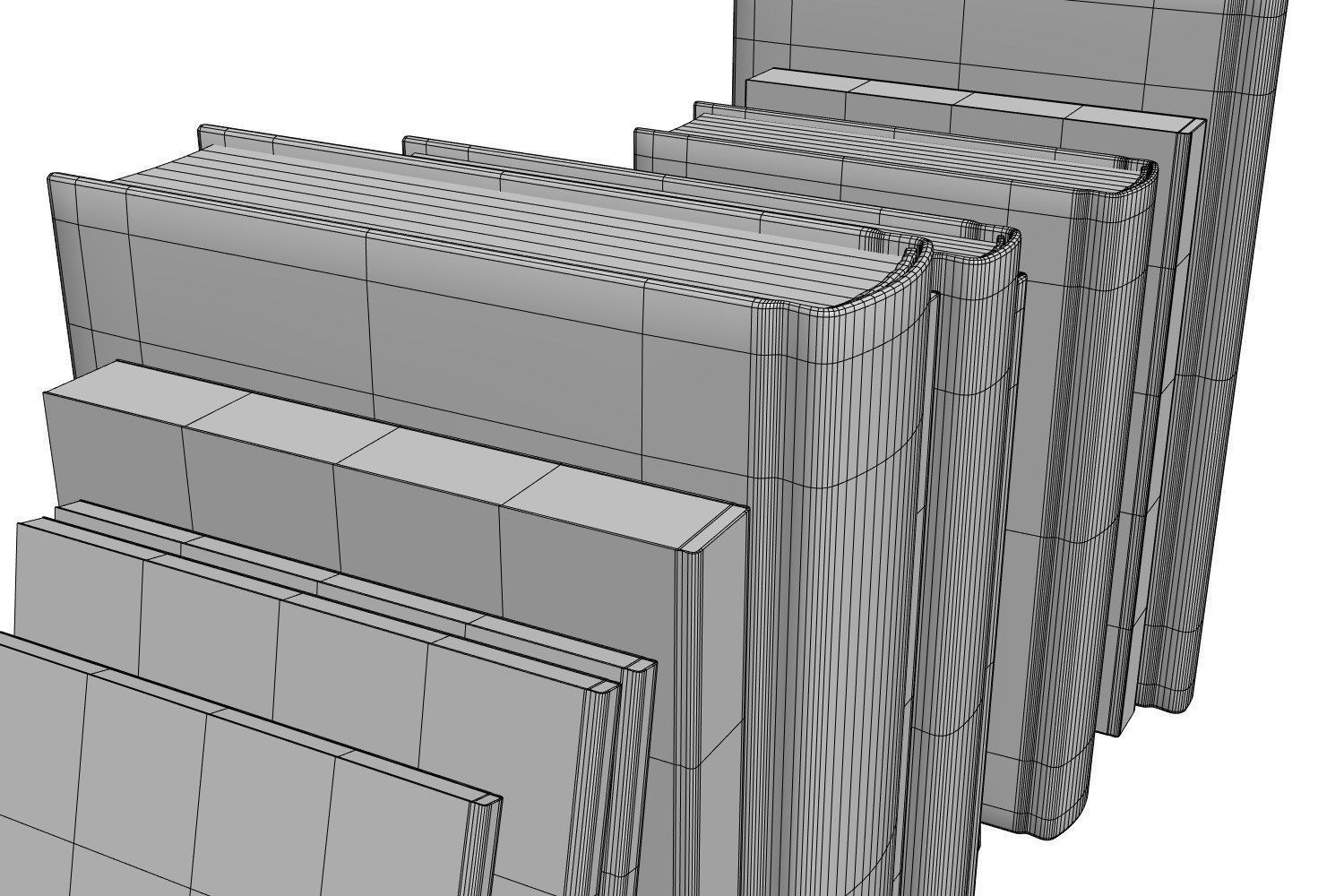 A group of fiction books 3D model_5