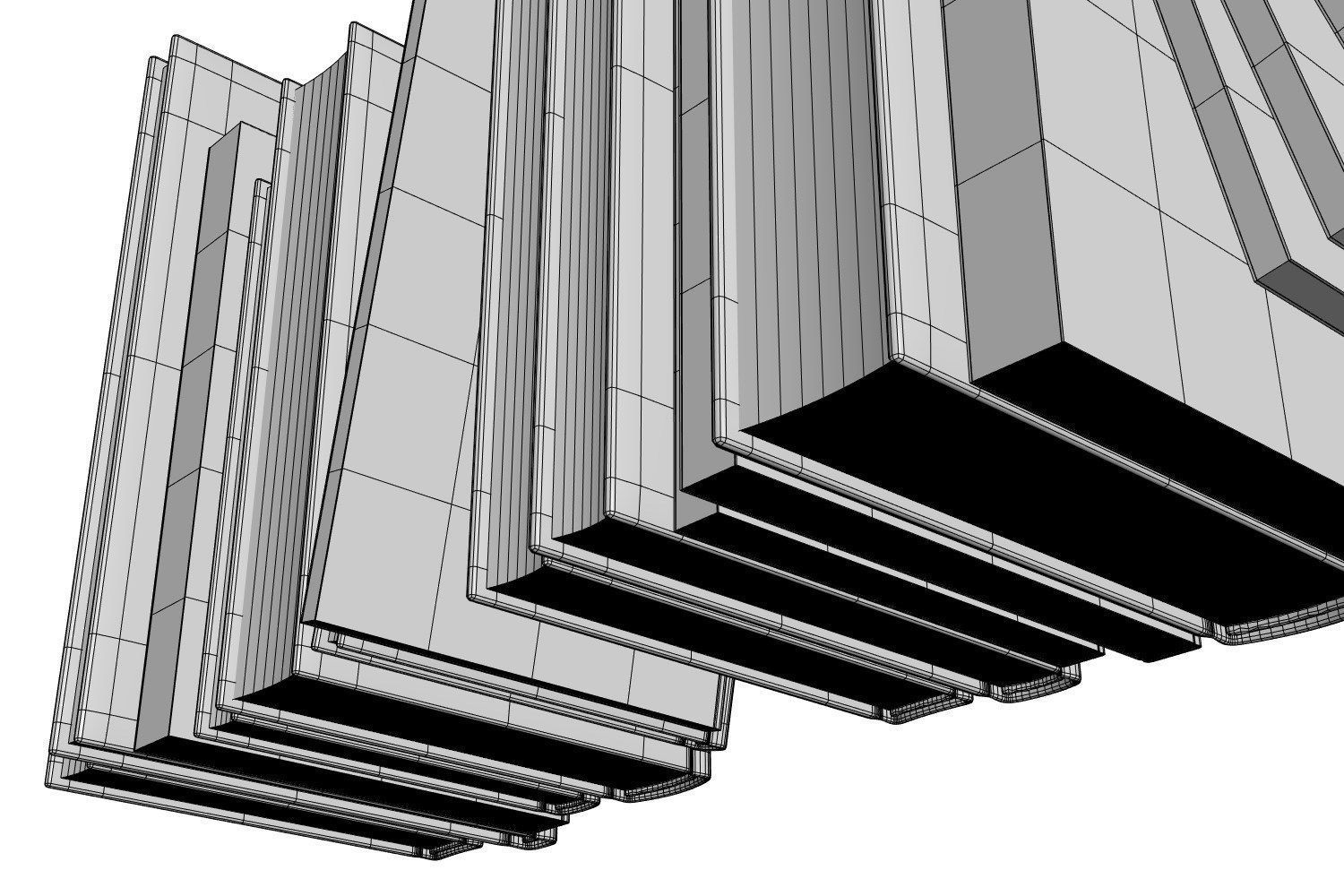 A group of fiction books 3D model_6