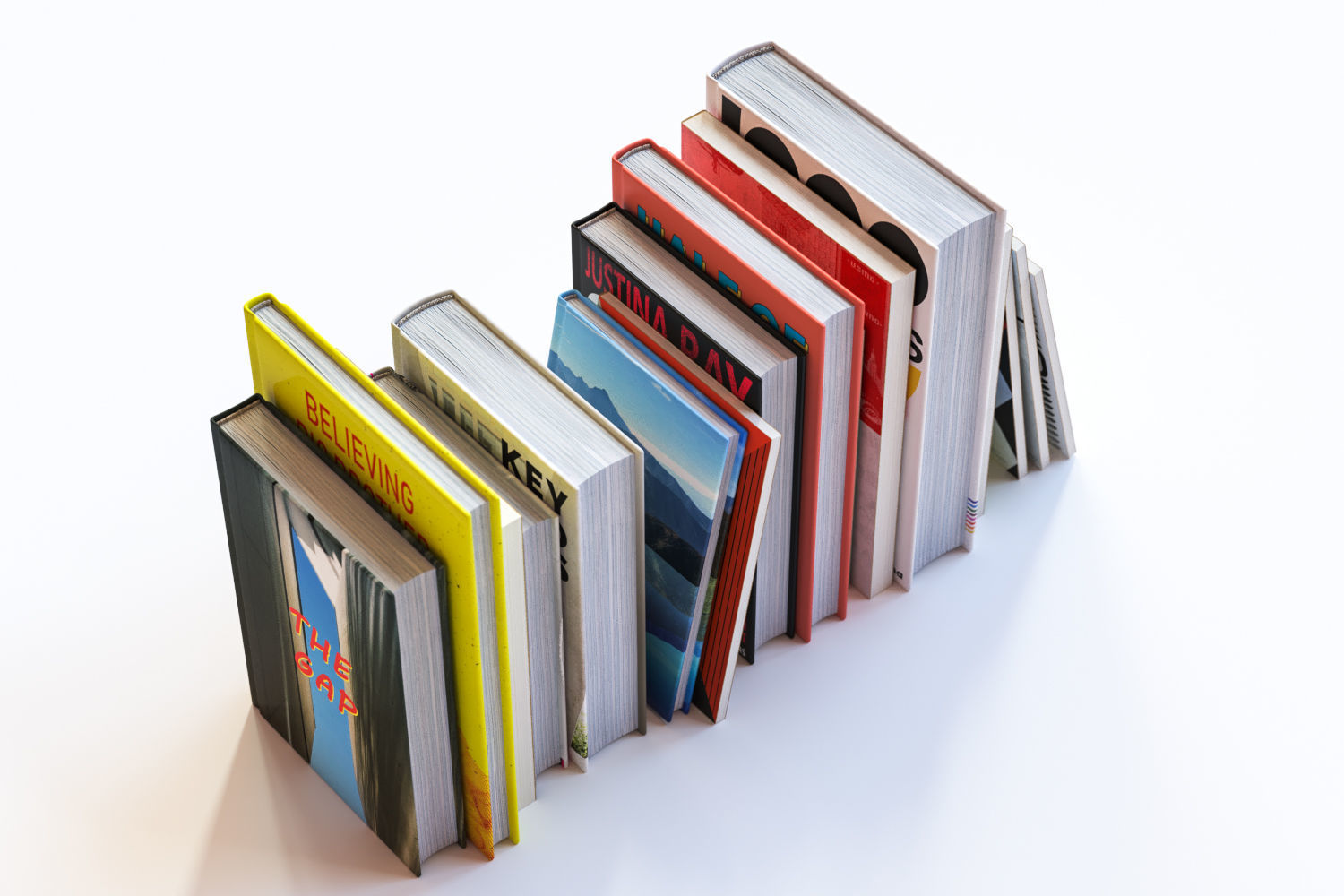 A group of fiction books 3D model_1