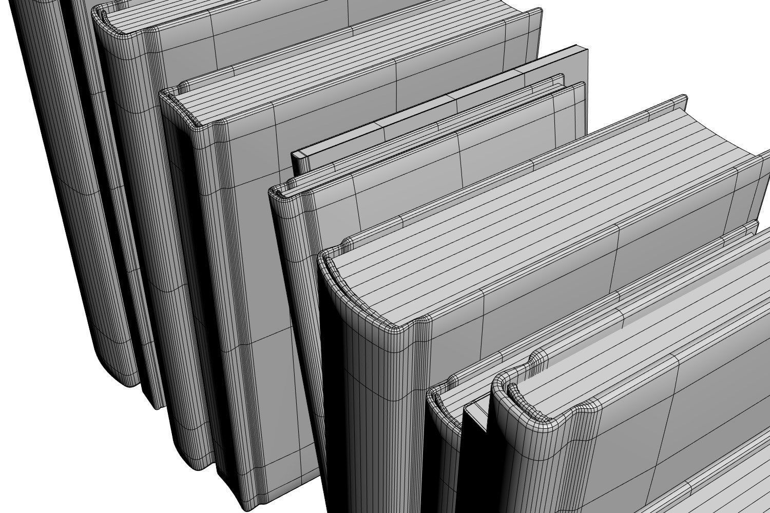 A group of fiction books 3D model_8