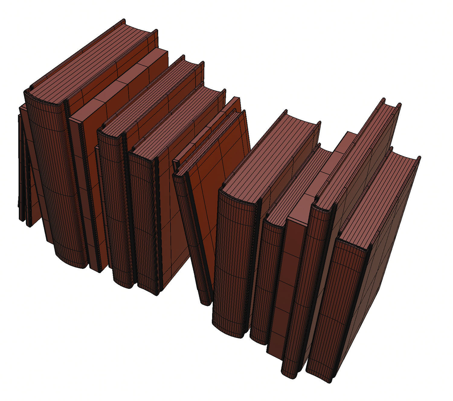 A group of fiction books 3D model_14
