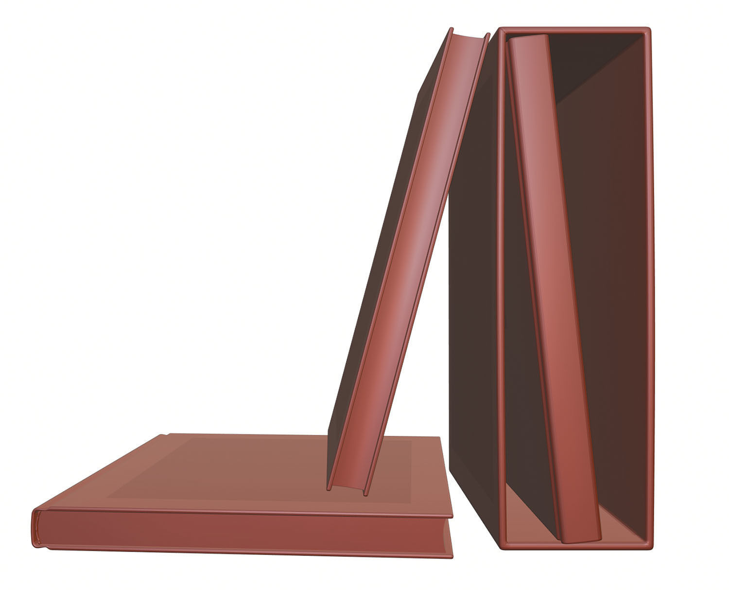 Standing and lying books 3D model_9